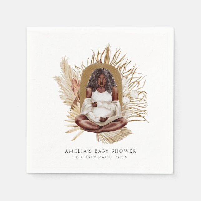 Boho Florals Baby Shower Serviette (Vorderseite)