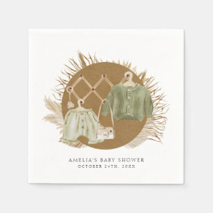 Boho Florals Baby Shower Serviette