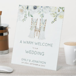 Boho Florals Blätter Chairs Herzlich willkommen be Sockelschild