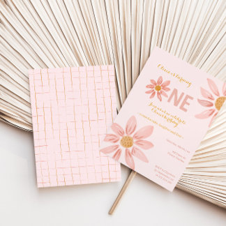 Boho Florals, Daisy Girl Einladung zum Geburtstag