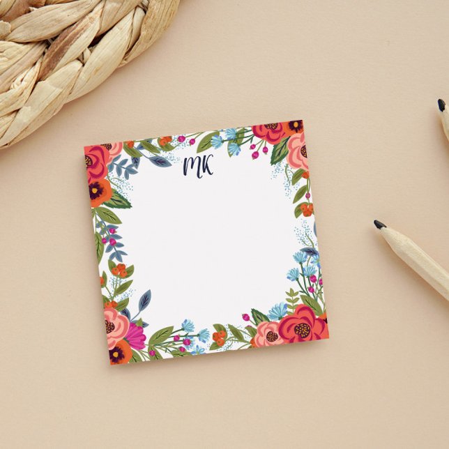 Boho Florals - Monogram Post-it Klebezettel (Von Creator hochgeladen)