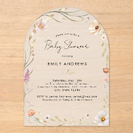 Boho Flower Baby Shower  Acryleinladungen