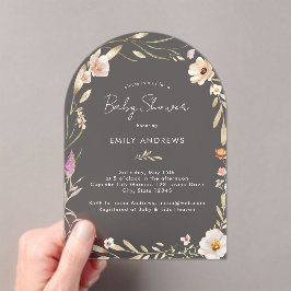 Boho Flower Baby Shower  Acryleinladungen