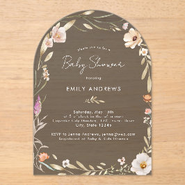 Boho Flower Baby Shower  Acryleinladungen