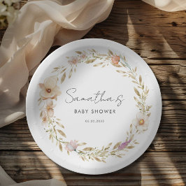 Boho Flower Baby Shower Pappteller