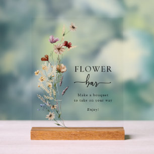 Boho Flower Bar Acrylschild