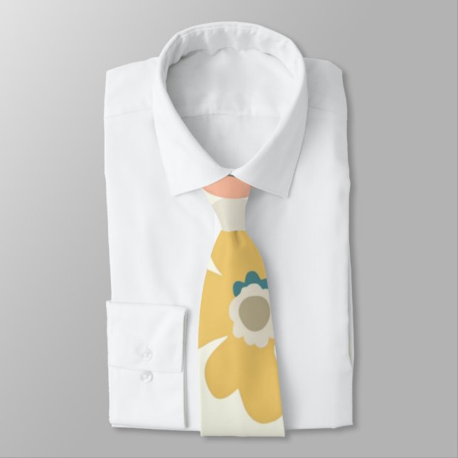 Boho Flower Floral Custom – Elegante Mode Krawatte (Gebunden)