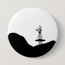 Boho Flower pot on table Button