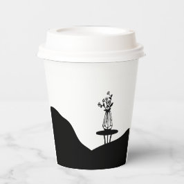 Boho Flower pot on table Pappbecher