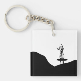 Boho Flower pot on table Schlüsselanhänger