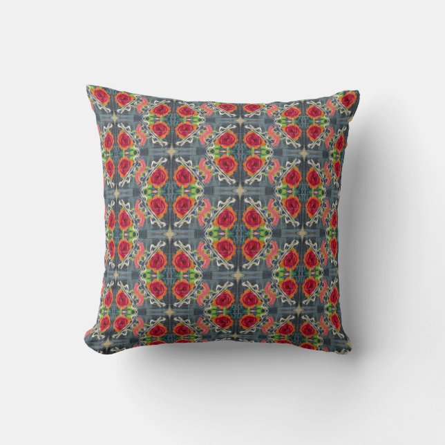 Boho flowerd repeated pattern.  beautiful kissen (Vorderseite)