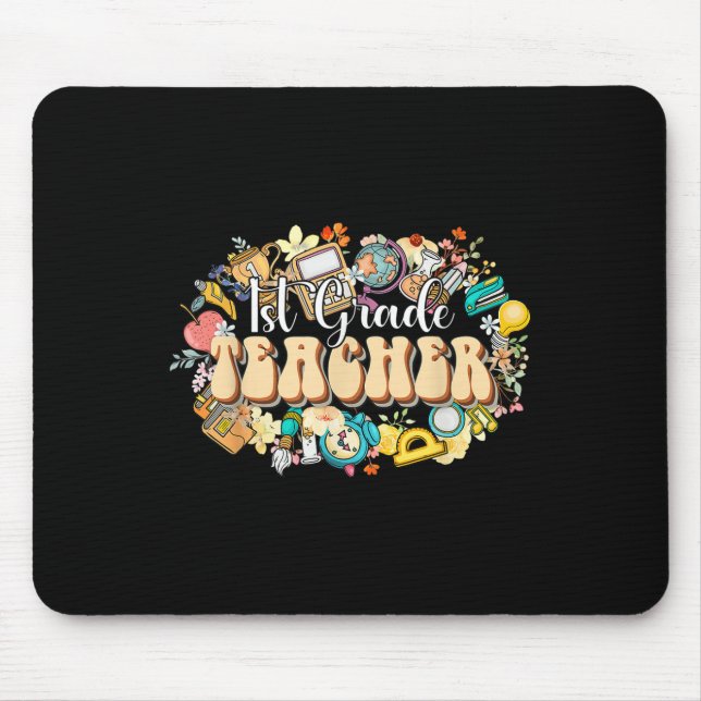 Boho Flowers 1st Grade Teacher Appreciation Back T Mousepad (Vorne)