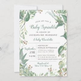 BOHO Foliage Eucalyptus Greenery Baby Sprinkle Einladung