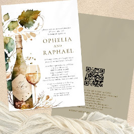 Boho Foliage und Wine Bohemische Hochzeit Einladung