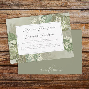 Boho Foliage Watercolor Tropical Palm Blätter Einladung