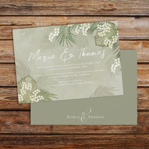 Boho Foliage Watercolor Tropical Palm Blätter Einladung
