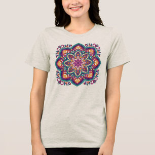 Boho-Folk-Art-Blume Tri-Blend Shirt