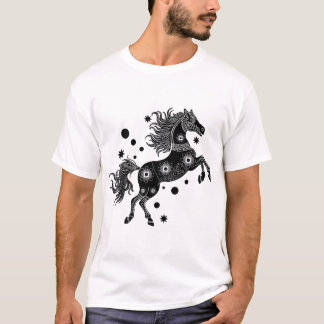 Boho-Folk-Art Pferd T-Shirt