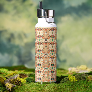 Boho-Folk-Art-Teddybär nahtloses Muster Trinkflasche