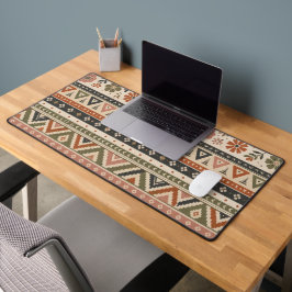 Boho-Folk-Blumen-Geometrisches Nahtloses Muster Schreibtischunterlage