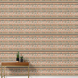Boho-Folk-Blumen-Geometrisches Nahtloses Muster Tapete