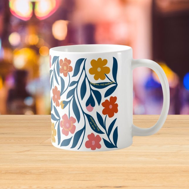 Boho Folk Floral Art, positive Affirmative Gift Kaffeetasse (Von Creator hochgeladen)