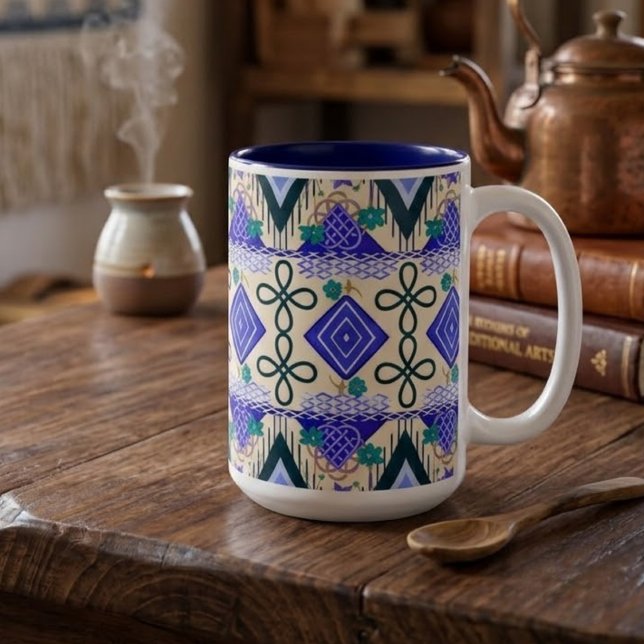 Boho-Folkart Zweifarbige Tasse (Von Creator hochgeladen)