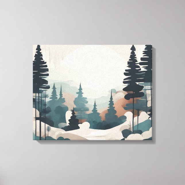 Boho Forest Landscape Artwork Leinwanddruck (Vorderseite)