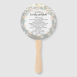 Boho Forest Mason Jar Pink Gold Wedding Program Fächer