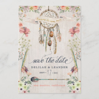Boho Foto Dreamcatcher Speichern Sie die Datumskar Save The Date