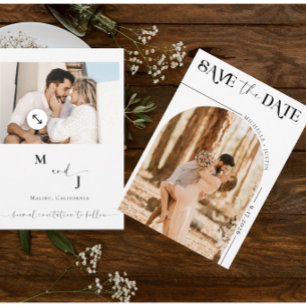 Boho Foto Modern Save the Date Einladung