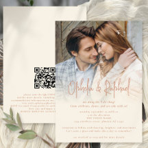 Boho Foto Overlay QR Terracotta Creme Wedding