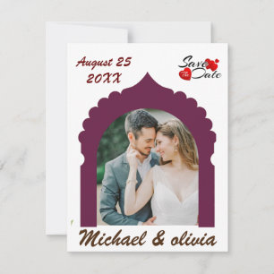 Boho Foto Save the Date Modernes Minimalistisch Einladung
