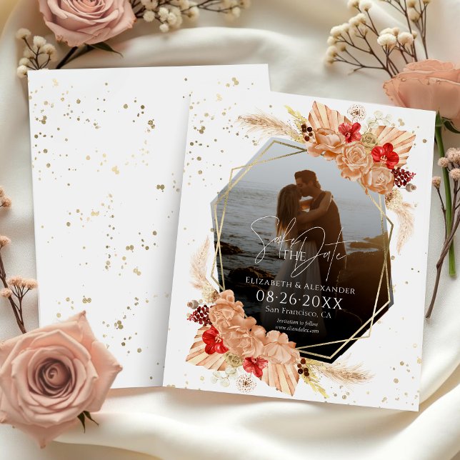 Boho Foto | Terracotta Wedding Save the Date (Von Creator hochgeladen)
