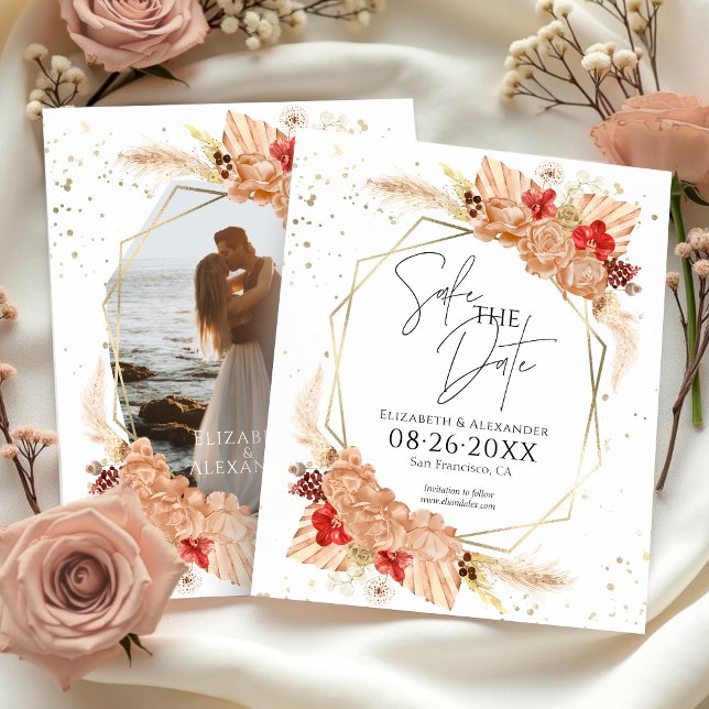 Boho Foto | Terracotta Wedding Save the Date (Von Creator hochgeladen)