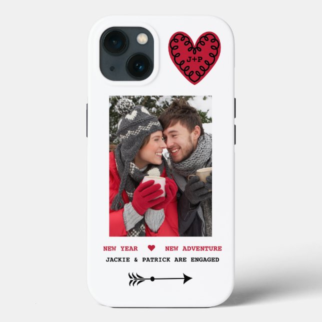 Boho Foto Verlobung Ankündigung Case-Mate iPhon iPhone Hülle (Rückseite)