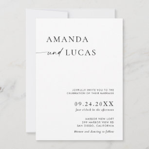 Boho Foto Wedding Invite Deutsch Minimalistisch Einladung