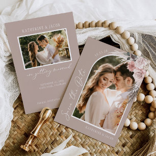Boho Foto Wedding speichert das Datum Save The Date