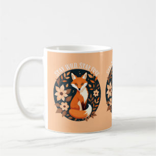 Boho Fox "Bleib wild, bleib frei" Wald-Design Kaffeetasse