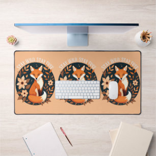 Boho Fox "Bleib wild, bleib frei" Wald-Design Schreibtischunterlage