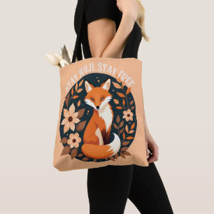 Boho Fox "Bleibe Wild, Bleibe frei" Holzdesign