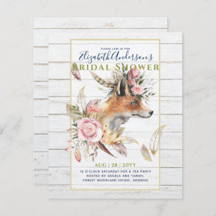 Boho FOX Brautparty Woodland Feathers Floral