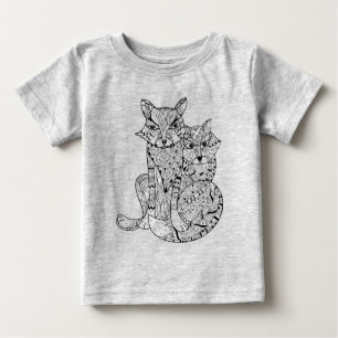 Boho Fox-Gekritzel Baby T-shirt