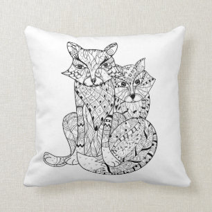 Boho Fox-Gekritzel Kissen