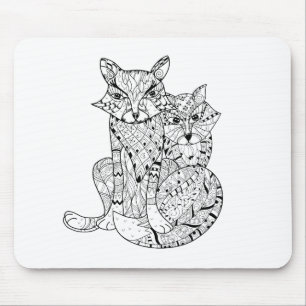 Boho Fox-Gekritzel Mousepad