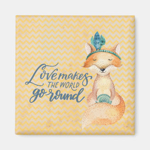 Boho Fox Liebe Zitat Magnet