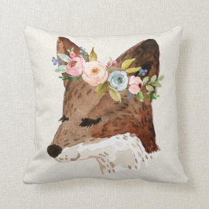 Boho Fox mit PastellBlumen Kissen