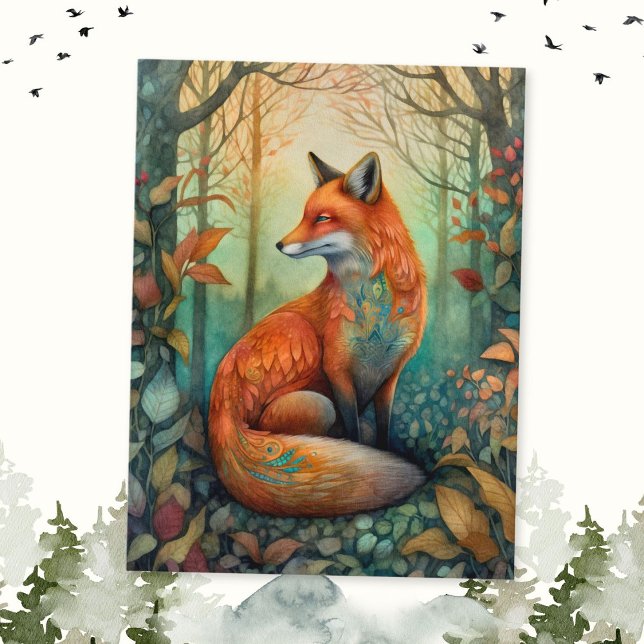 Boho Fox Postkarte (Von Creator hochgeladen)
