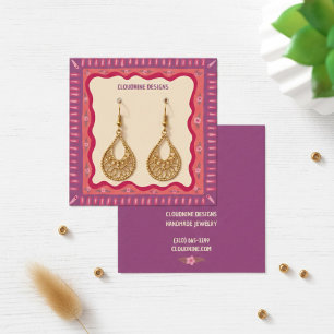 Boho Frame Earring Necklace Juwelier Display Card