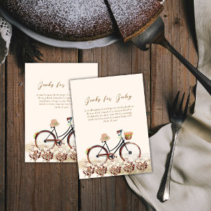 Boho Französische Florale Fahrrad Bücher Für Baby  Begleitkarte